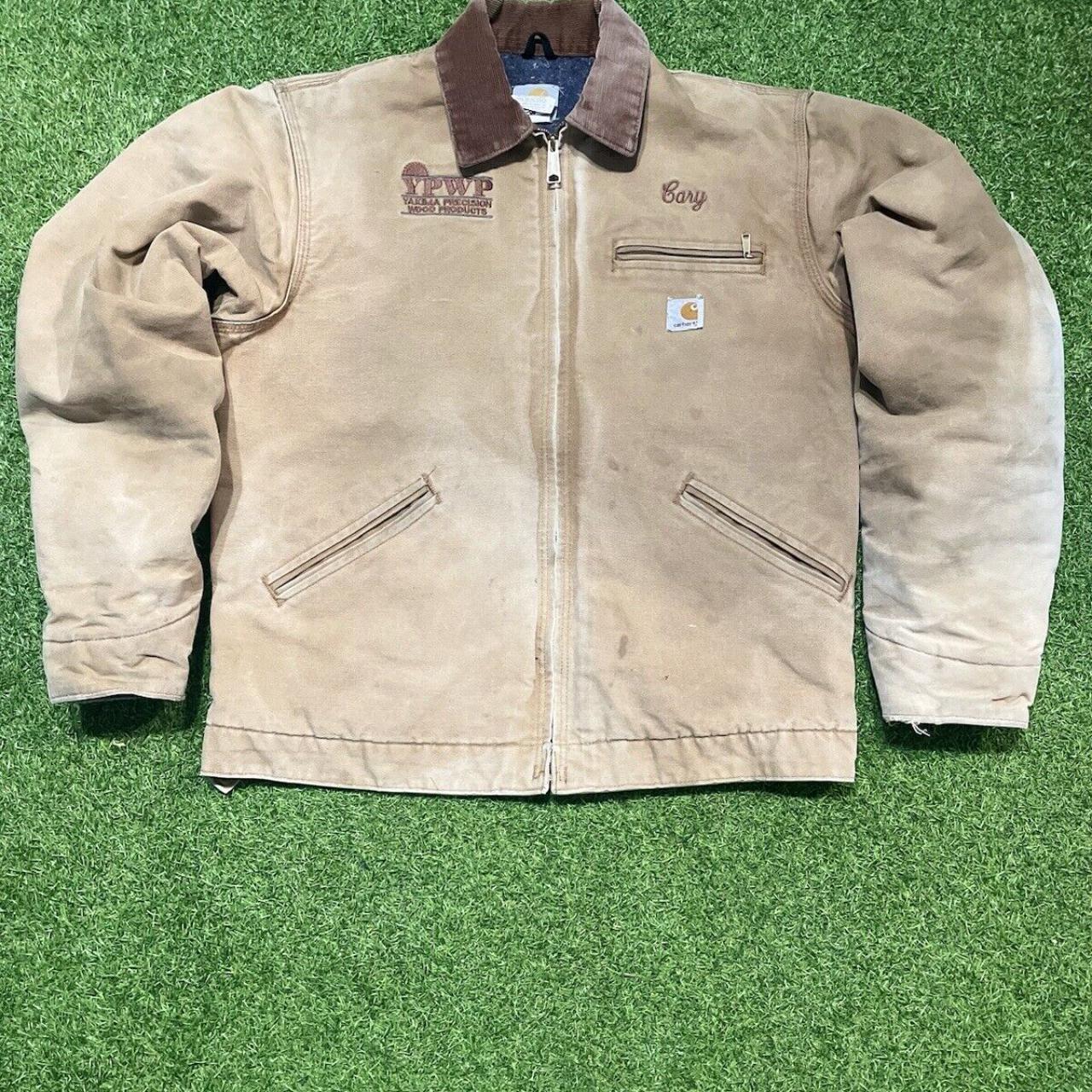 Vintage 80s Carhartt Detroit Jacket/Coat. J01 BRN... - Depop