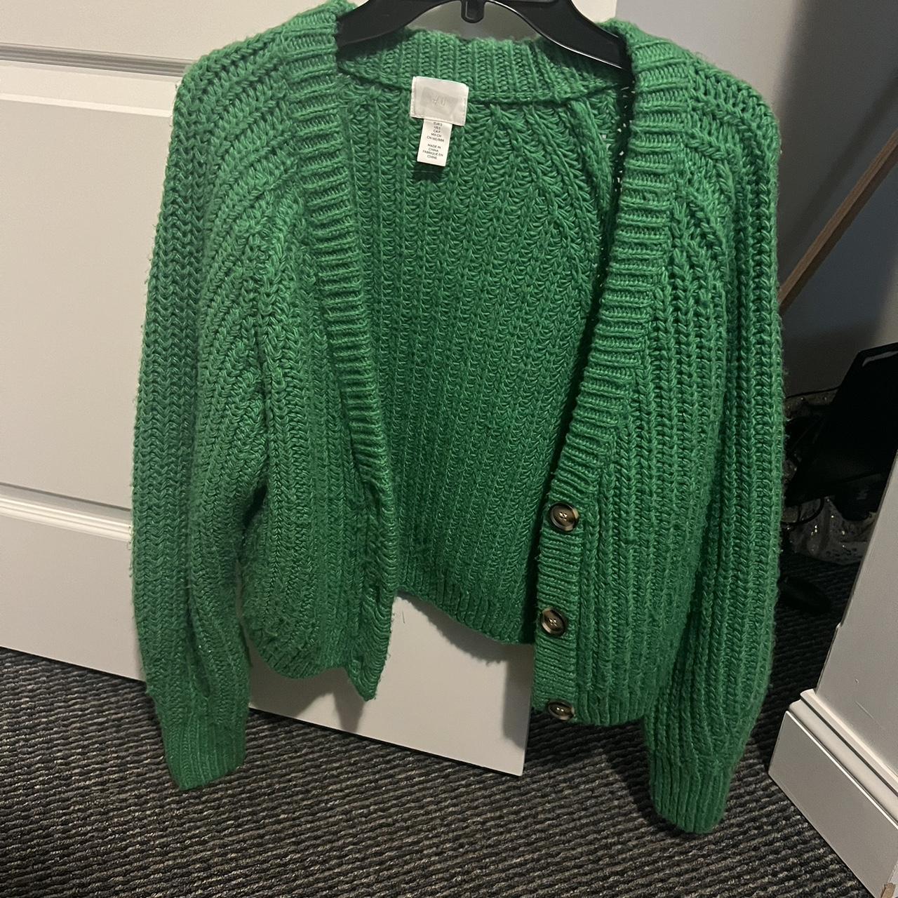 H&M green chunky cardigan
