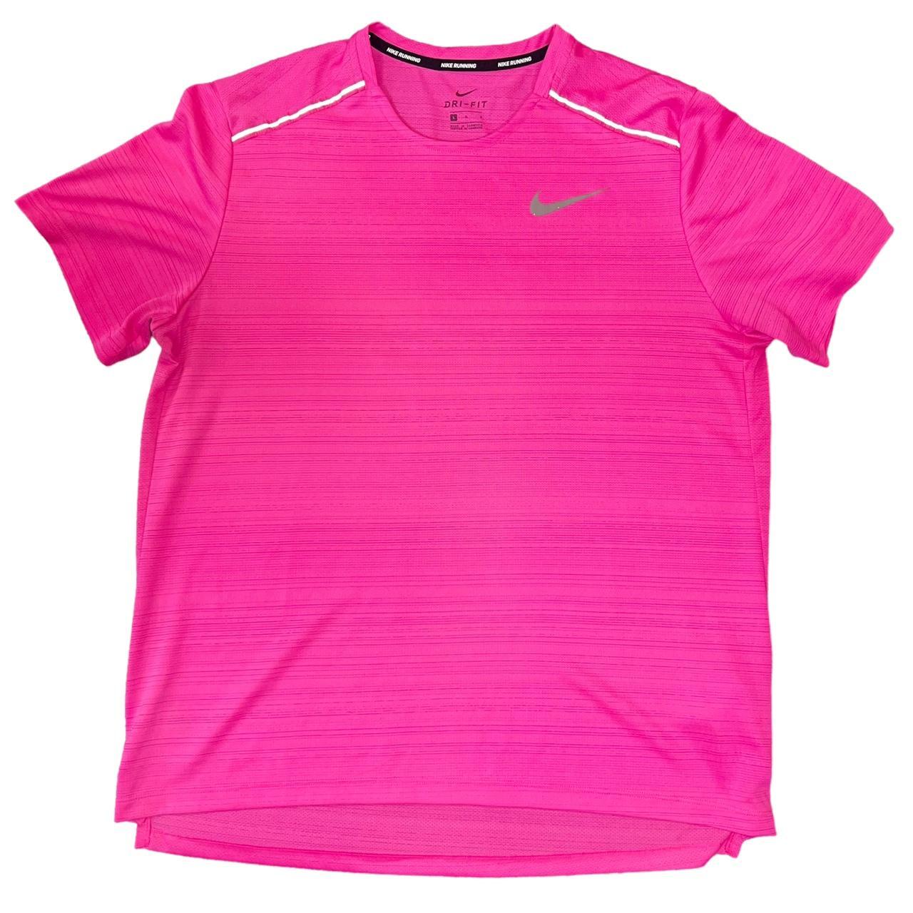 Nike Running Miler 1.0 T-shirt in Hot Pink Size... - Depop