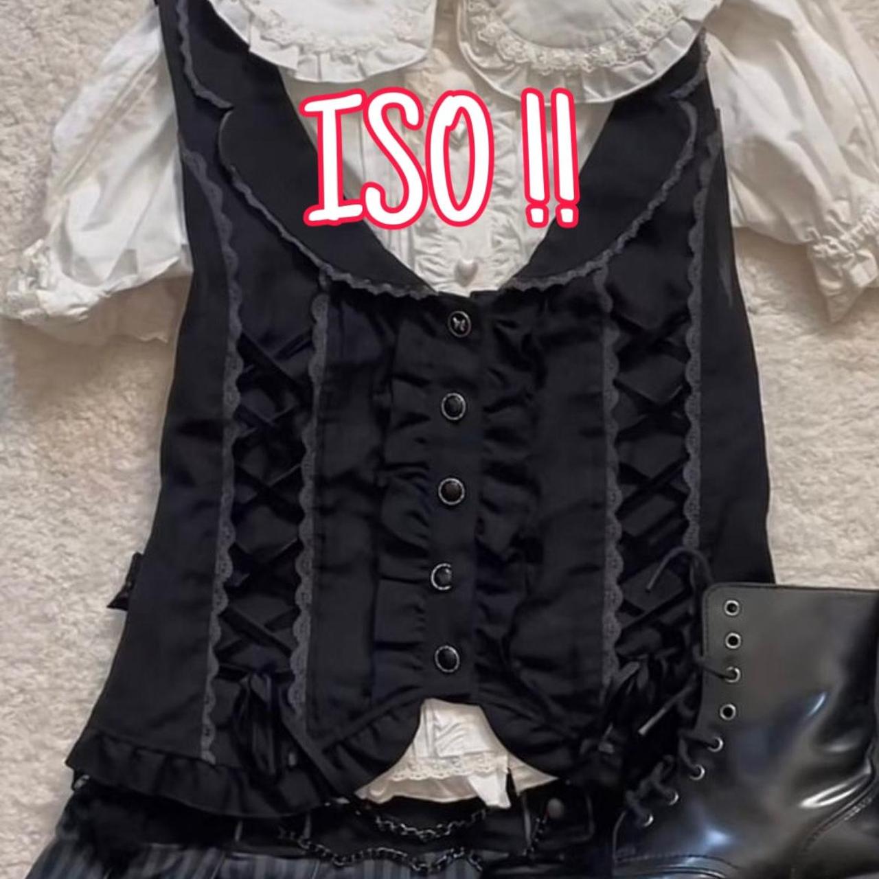 トップス not conventional frill Black gilet not conventional frill Black gilet