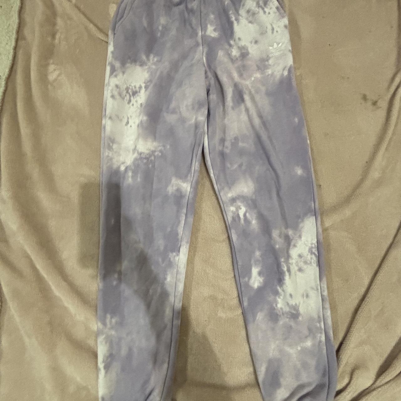 adidas purple and white tiedye tracksuit pants