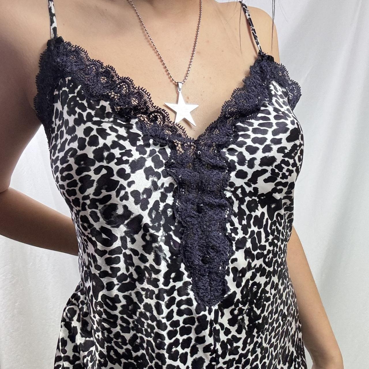 Sexy Lace Trim Leopard Print Night Dress Depop