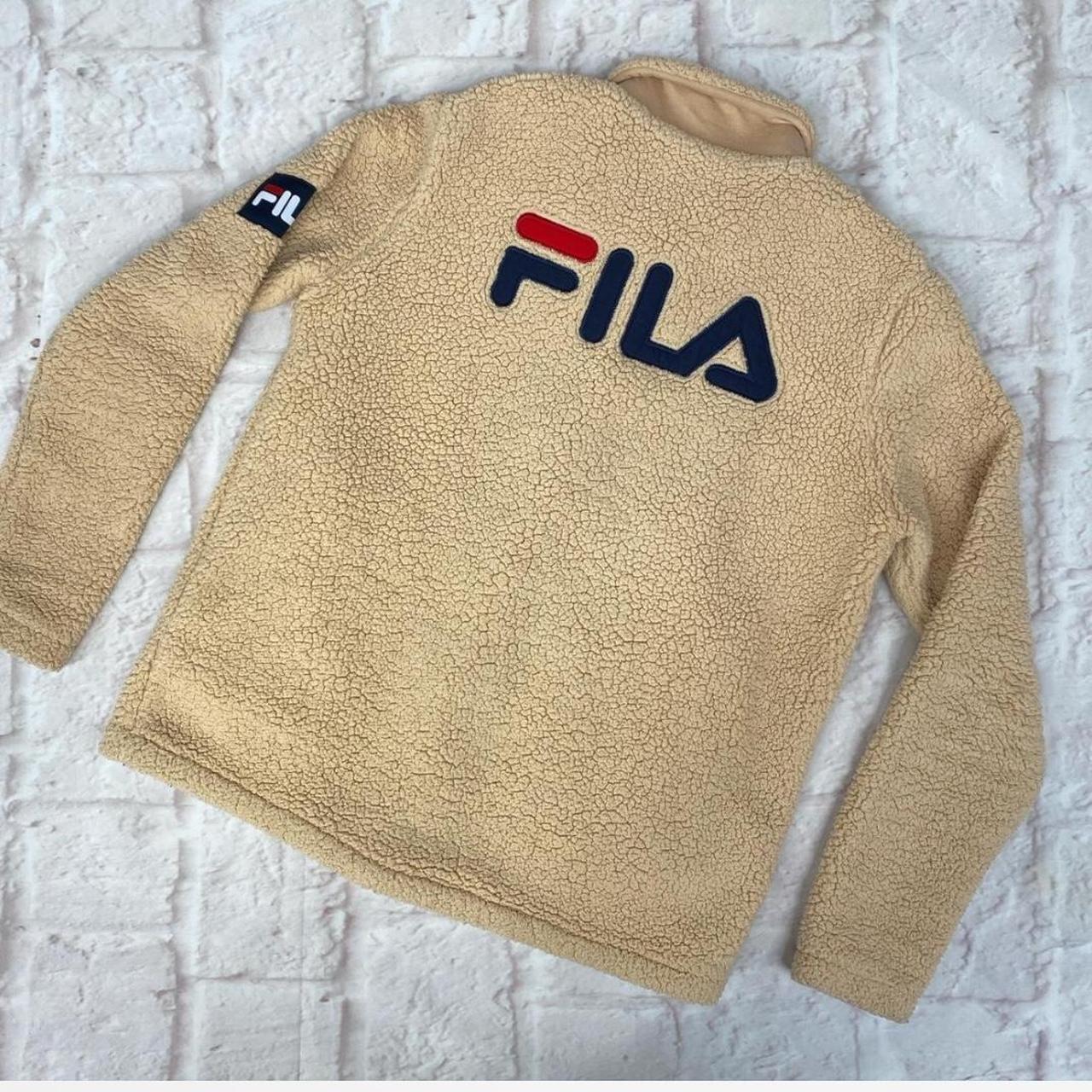 Fila Teddy fleece button fleece Size small Depop