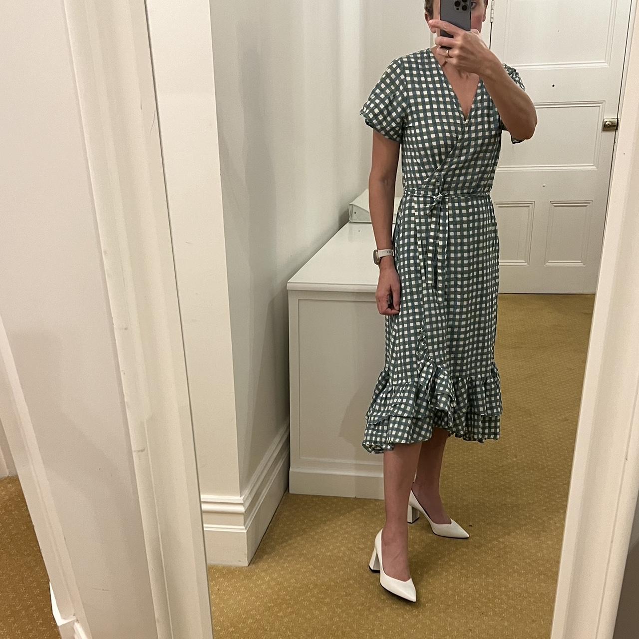 Checked wrap dress hotsell