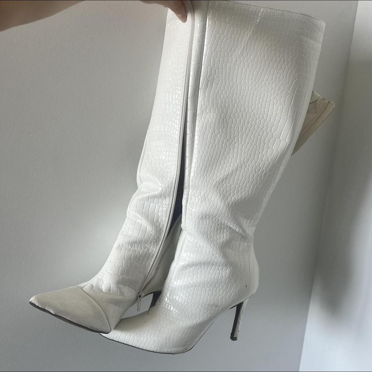 INC International Concepts Women's White Boots | Depop