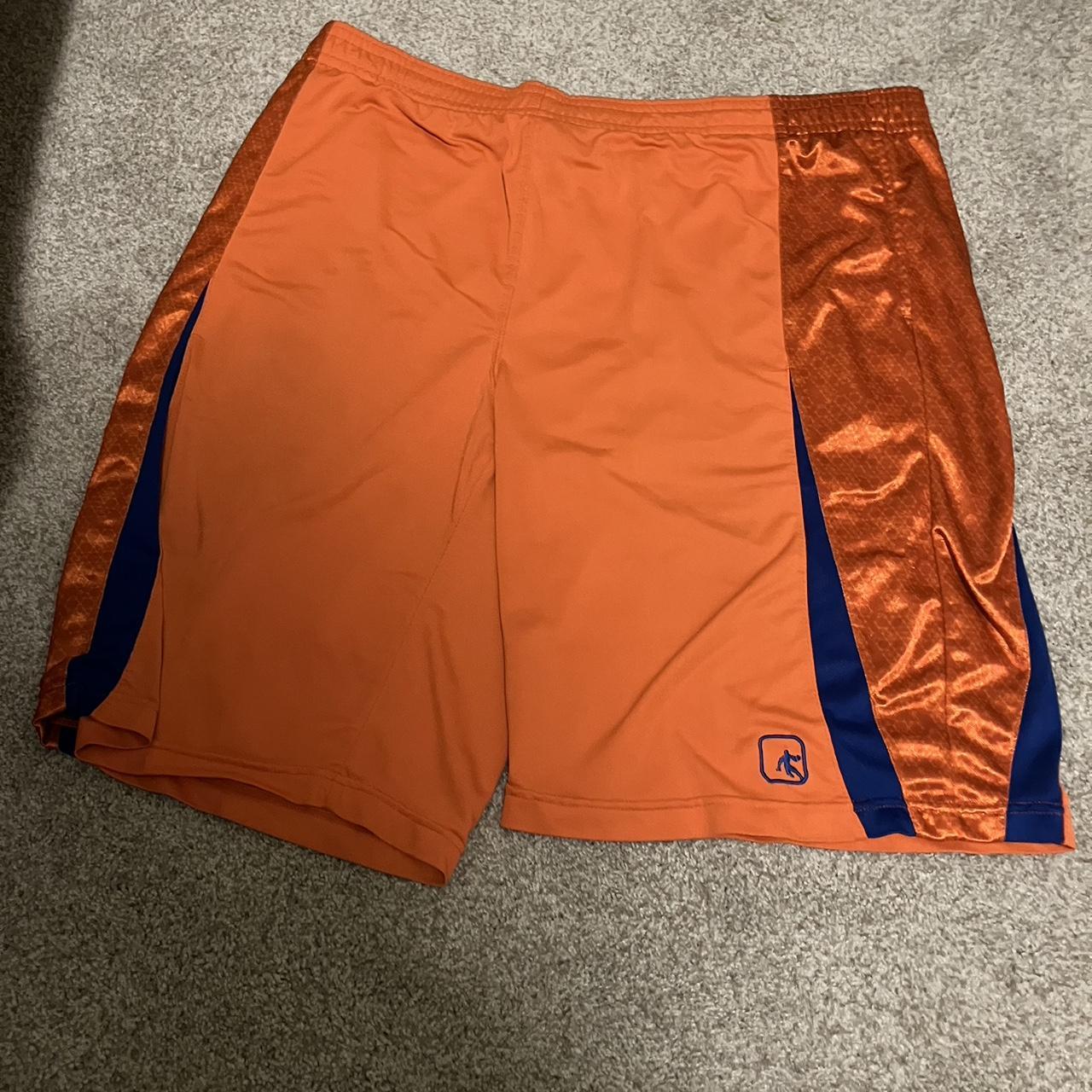 Orange and blue vintage and 1 basketball shorts