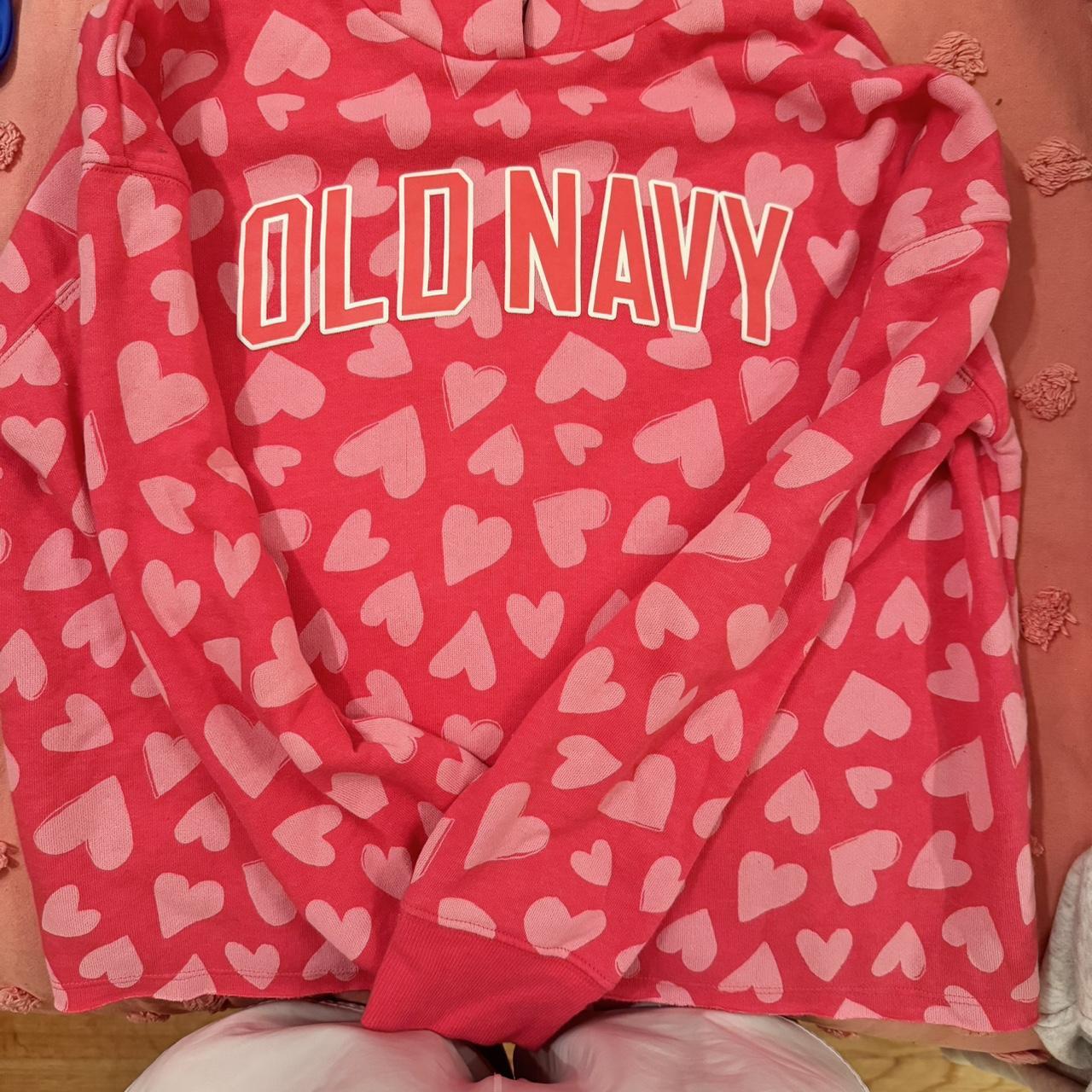 Pink Oldnavy Sweatshirt Old Navy Heart Sweat Shirt Cropped! So Adorable!  Depop