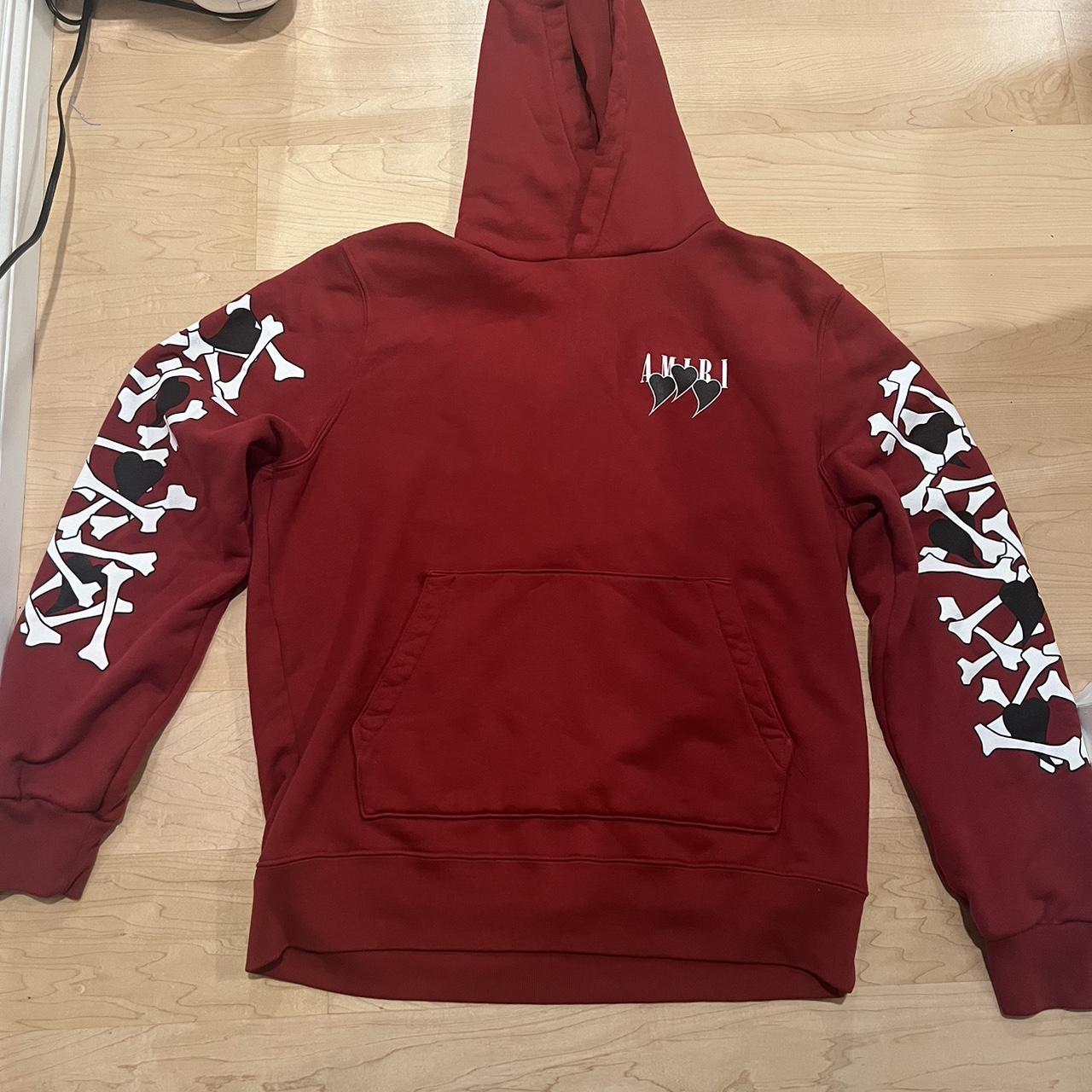 Red hearts bones amiri hoodie worn once
