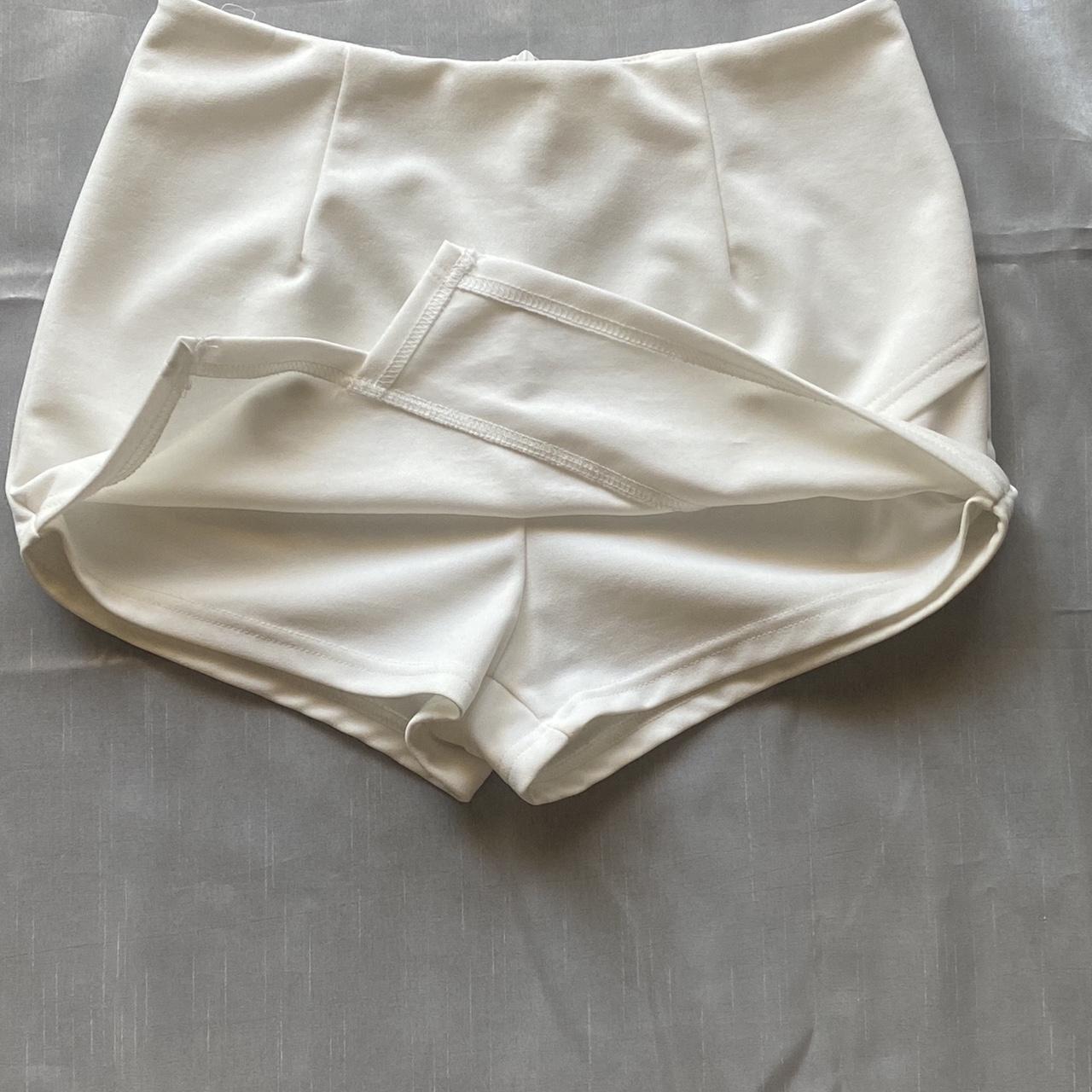 Layered White Wrap Skort Small US size 4 #skort... - Depop