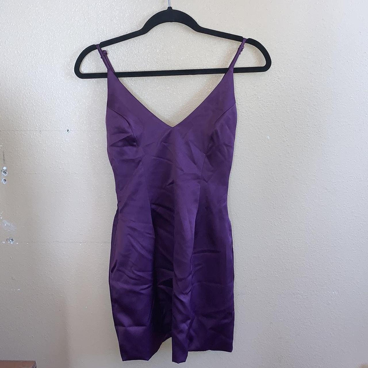 Fashion Nova Selena Satin Dress Purple Purple