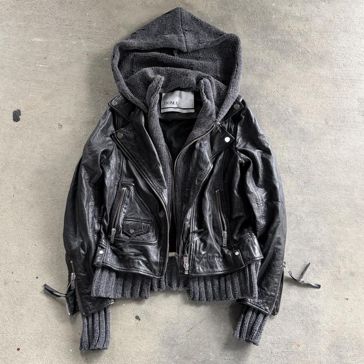 G.O.A. Leather Jacket with Detachable Hood and | Depop
