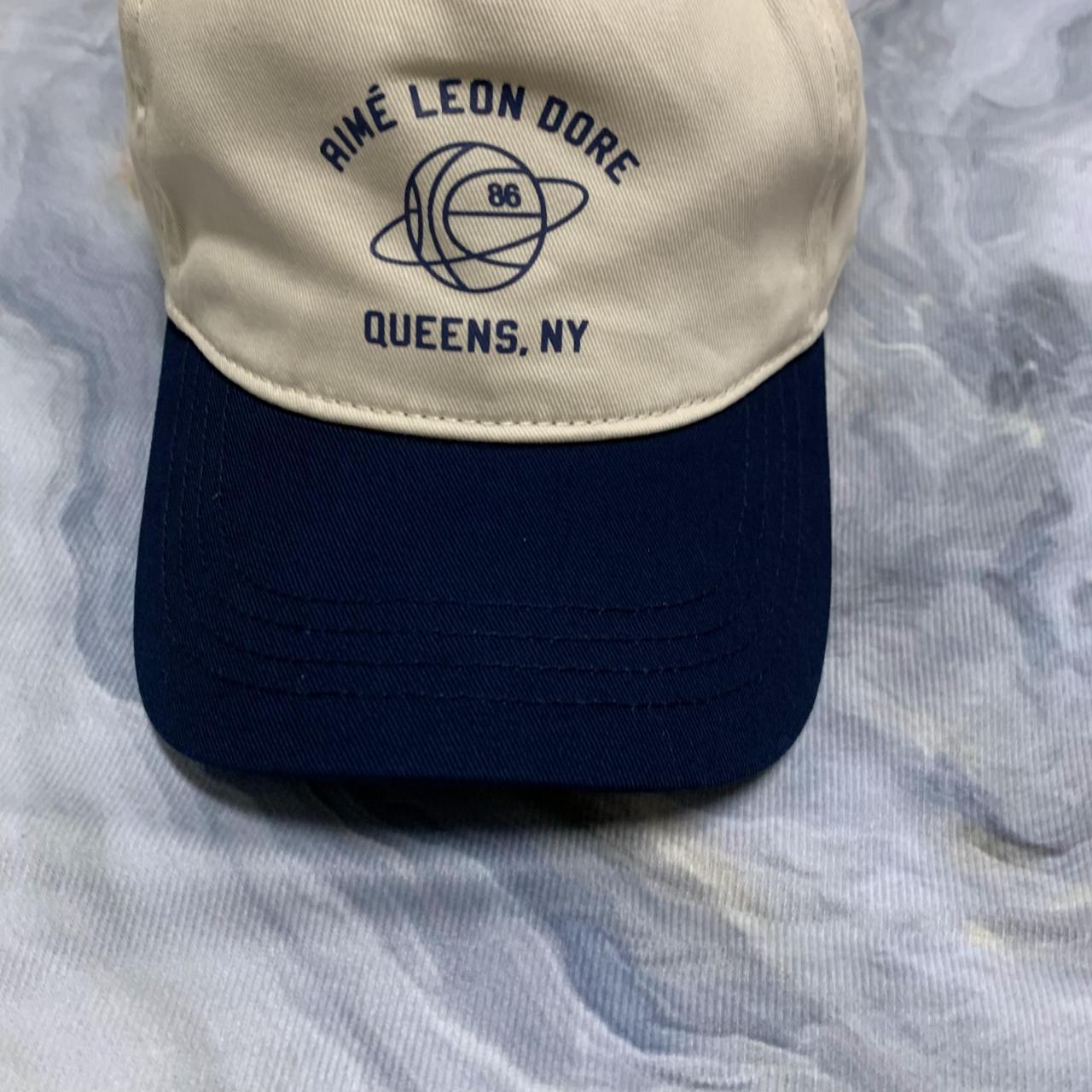 Aime Leon Dore Men's Cream and Navy Hat | Depop