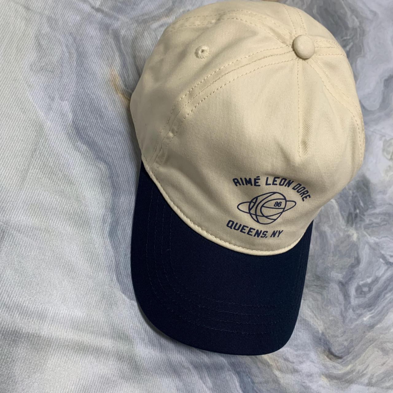 Aime Leon Dore Men's Cream and Navy Hat | Depop