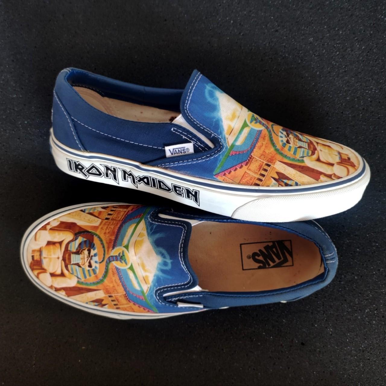 Iron maiden slip on vans on sale