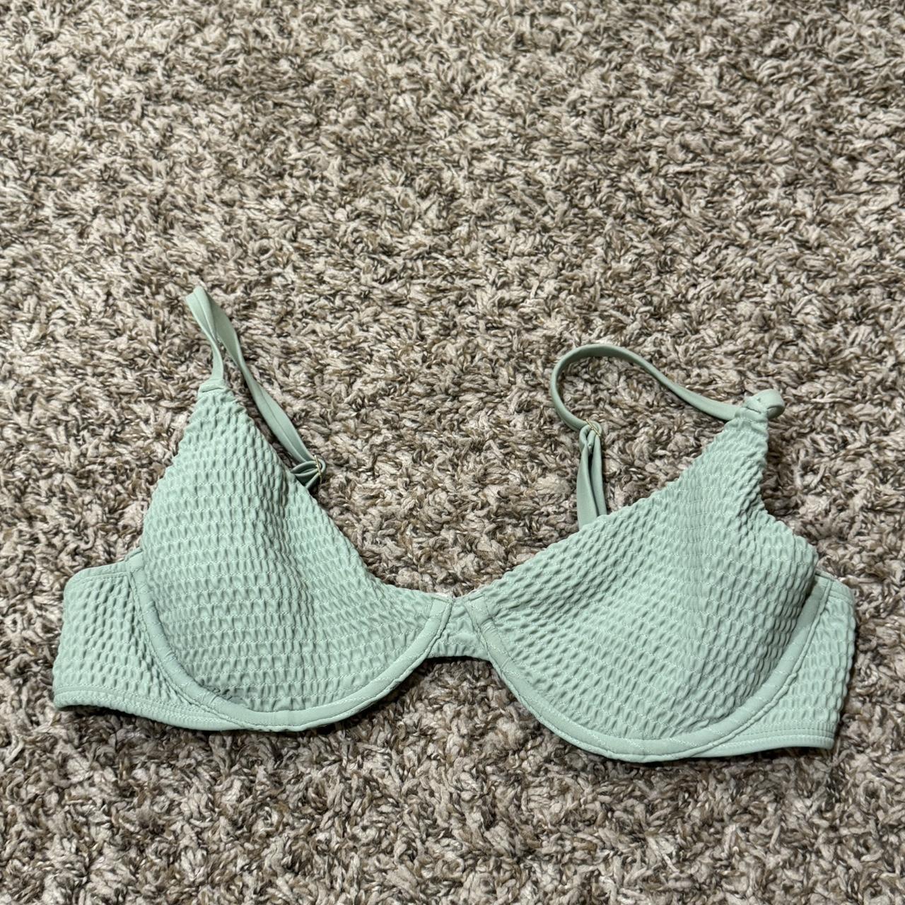 Hollister ribbed bikini top Color: Sage Green Depop