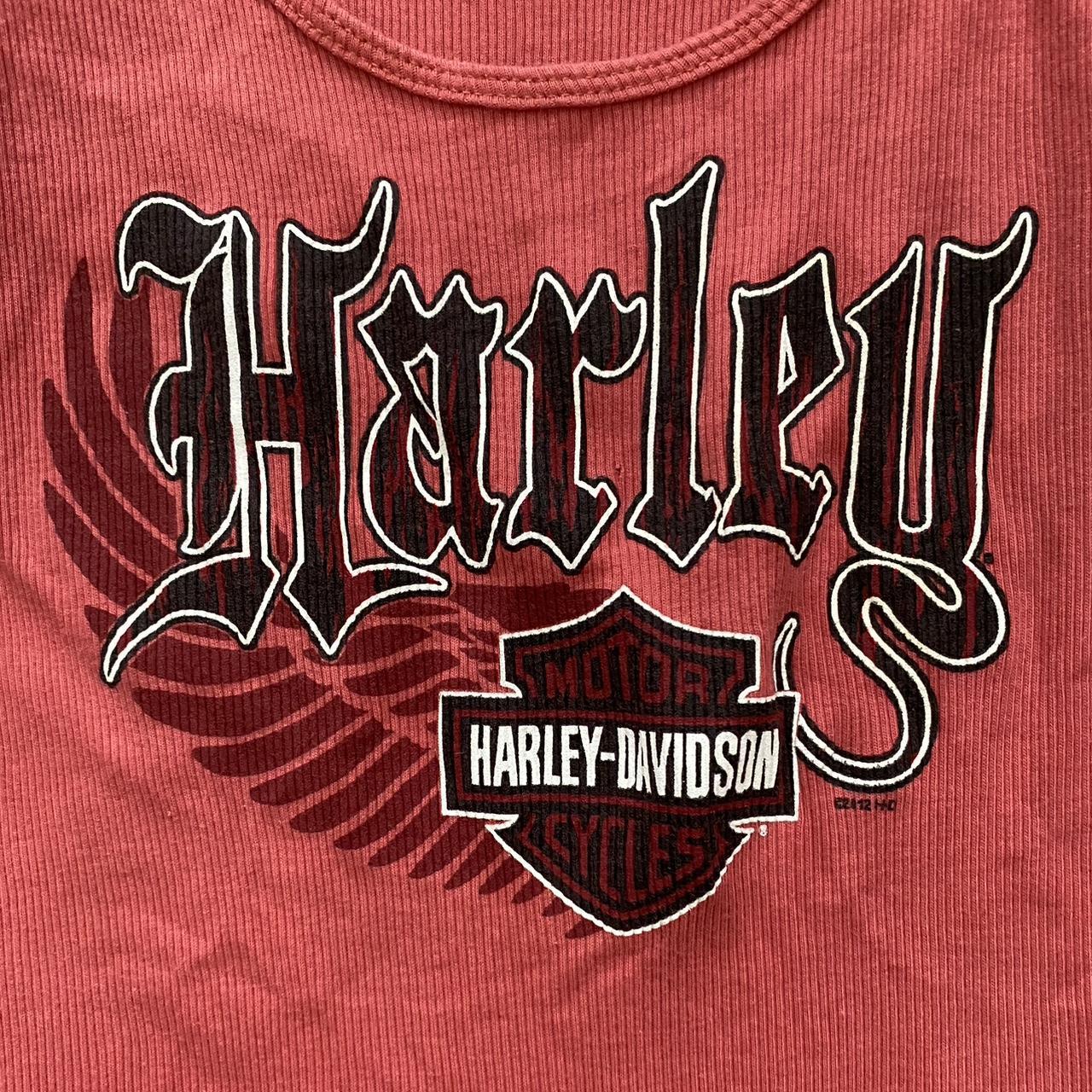 【U LAN】Harley Pig Daying Over Sleeveless Harley Davidson pink and black tank top (no | Depop