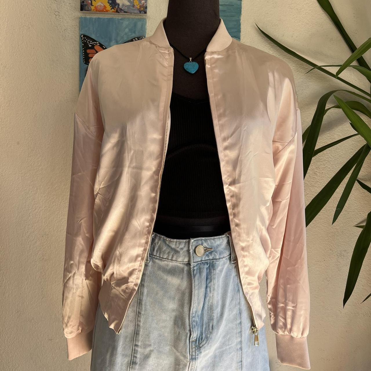 Bomber Jacket Pink Letterman Jacket Forever 21 Pink Satin Jacket