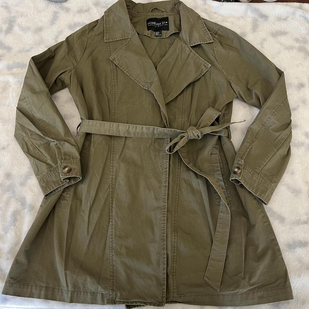 Forever 21 green coat hotsell