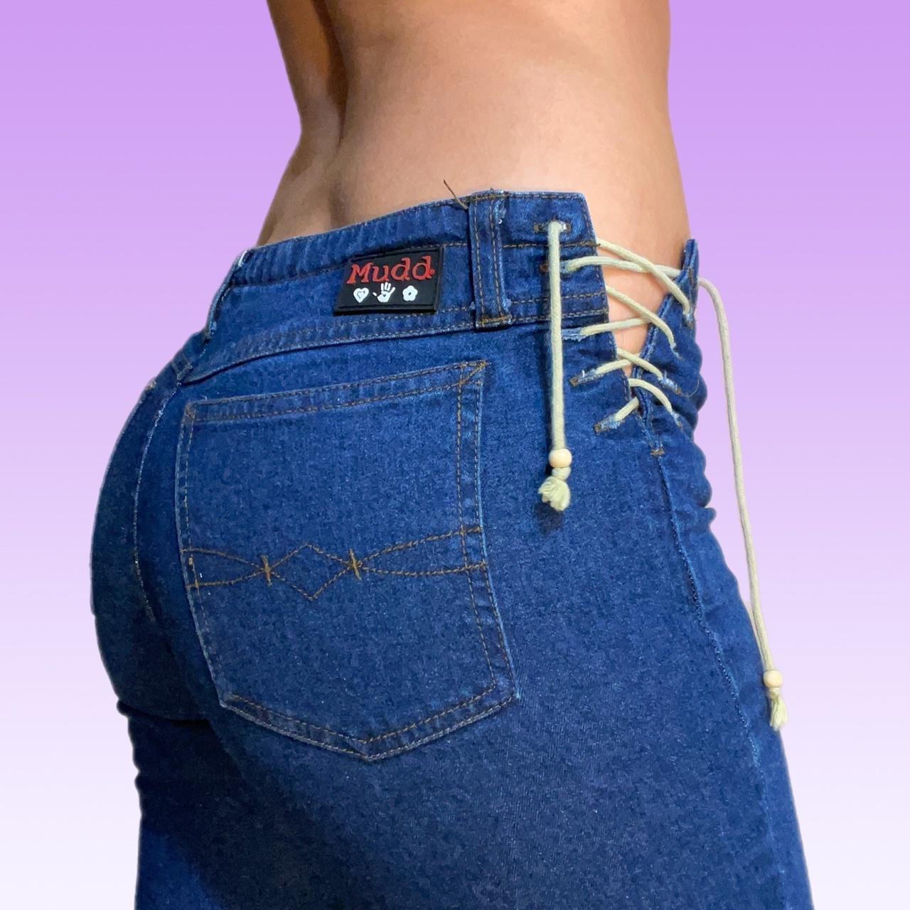 Vintage 90s / Y2K Mudd Capri Dark Wash jeans with | Depop