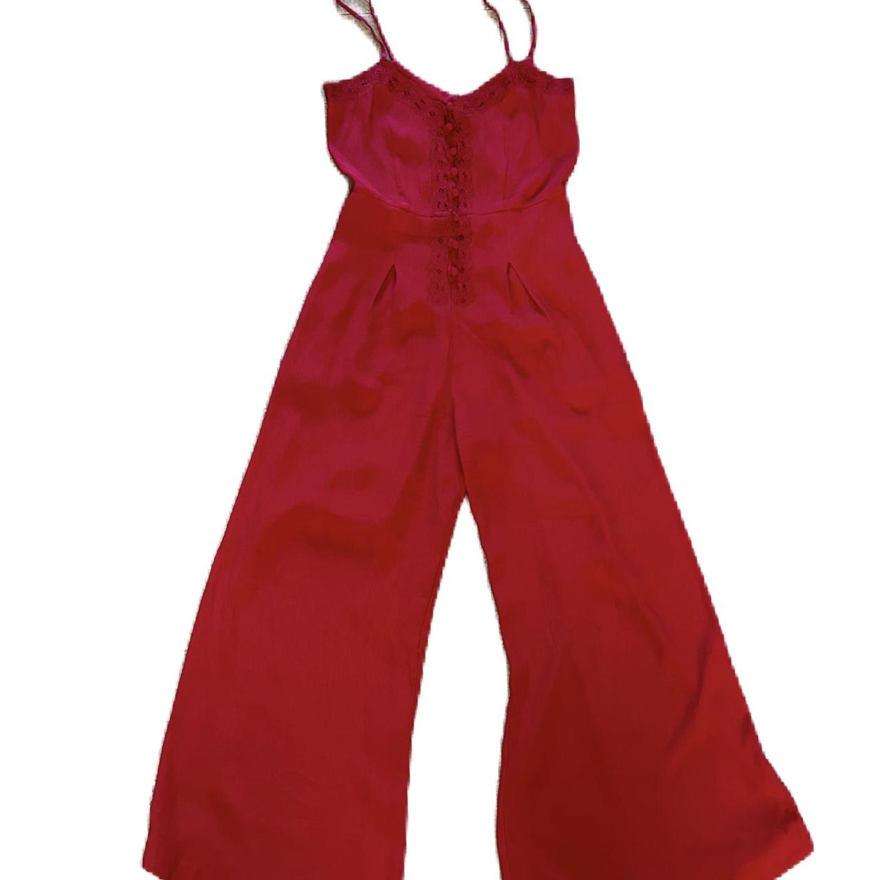 Free People X Eileen Romper Jumpsuit Red Crop