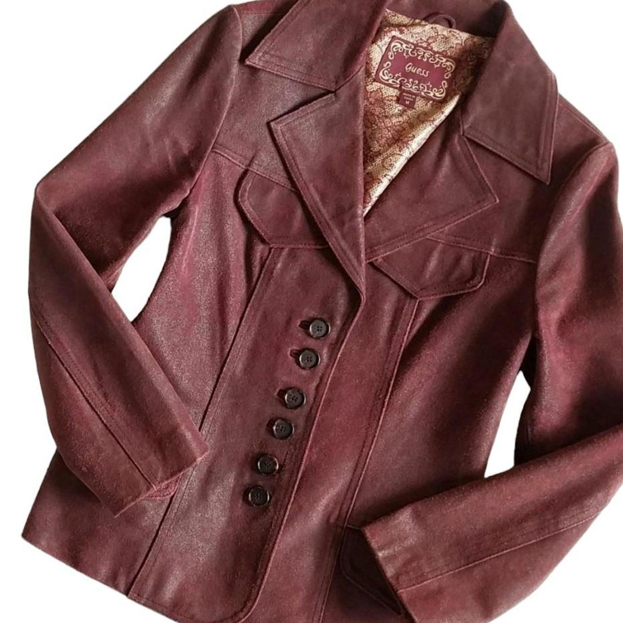 Guess maroon jacket best sale