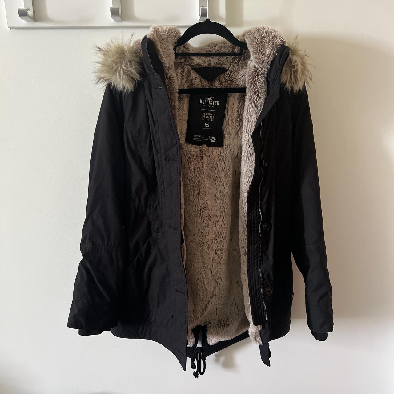 Fur Lined Cozy Lined Parka Coat Hollister Faux Fur-Lined Cozy