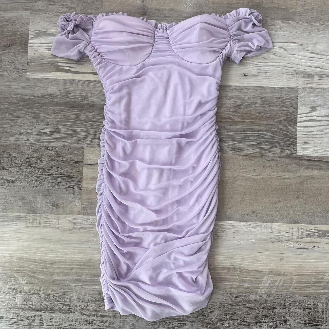 windsor light purple off-shoulder bodycon mini dress... - Depop