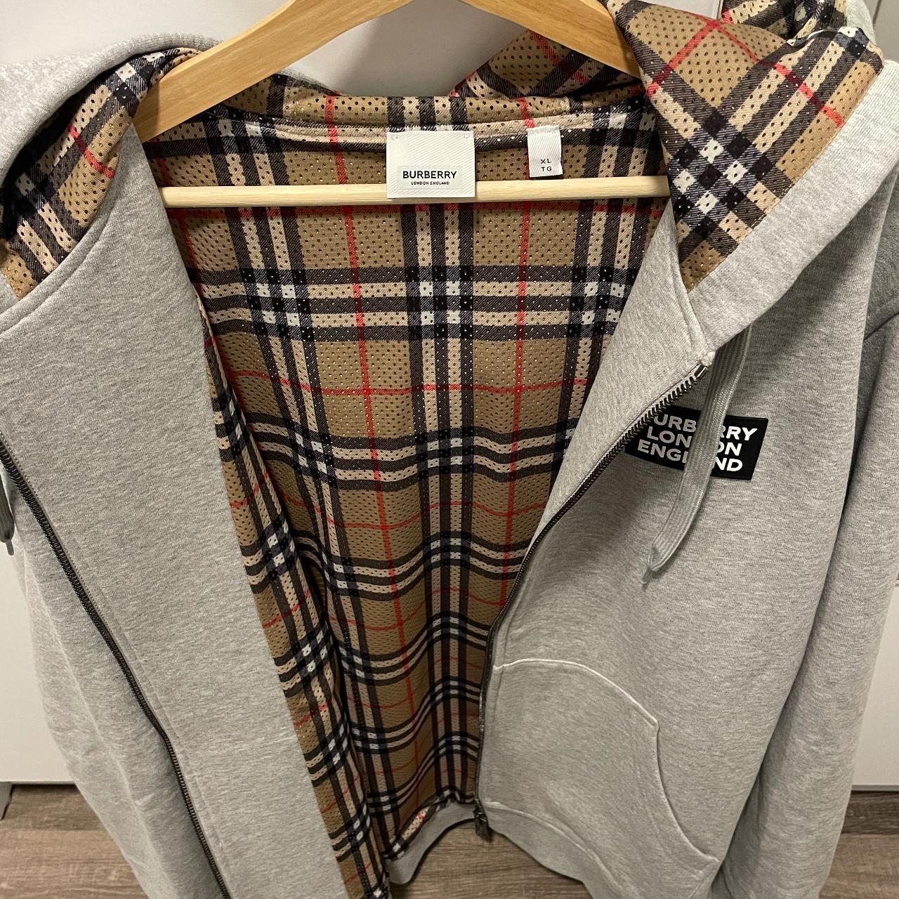 Burberry Zip Up Mens Grey Burberry Hoodie Burberry Cotton Blend