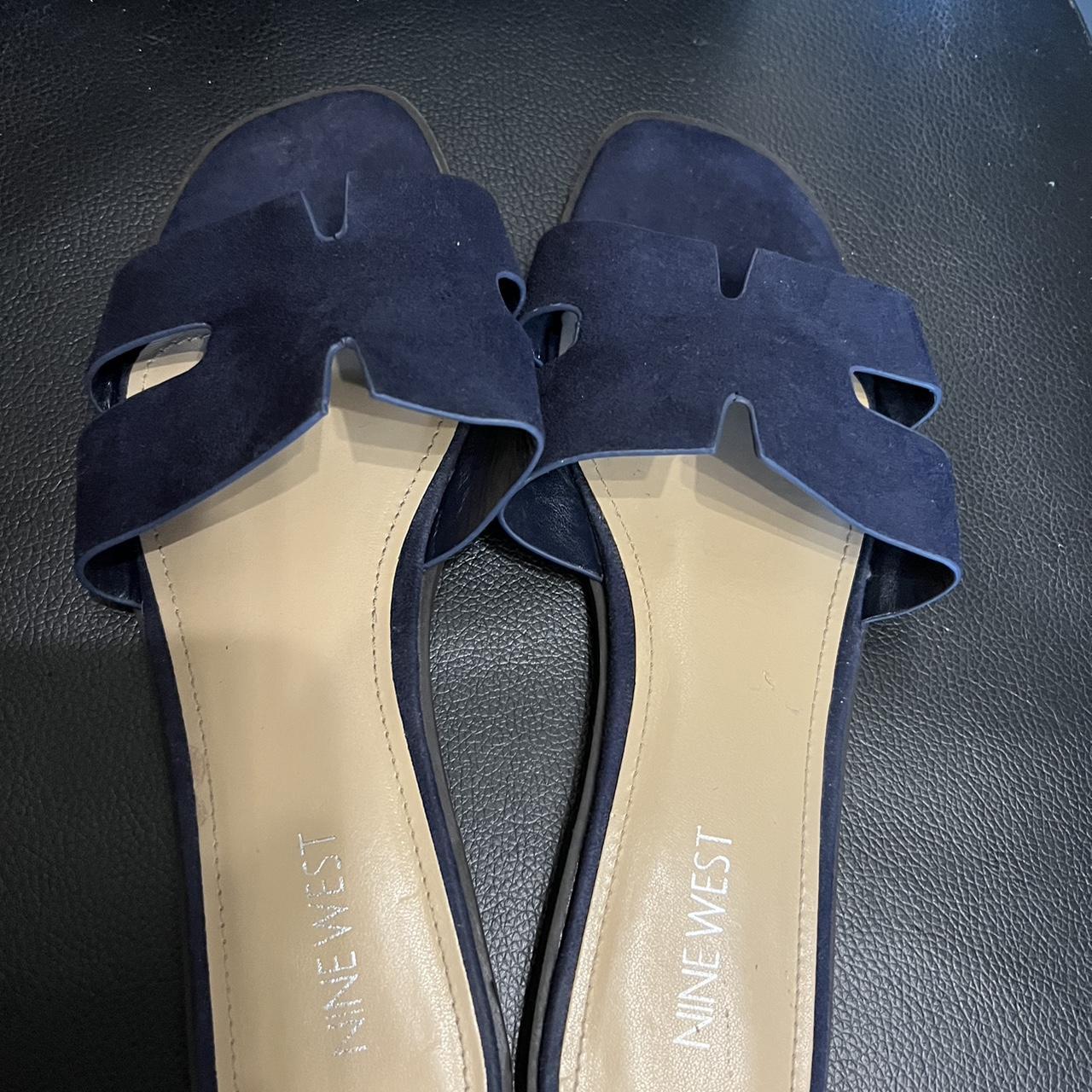 Nine West navy blue ladies sandals size 5 Depop