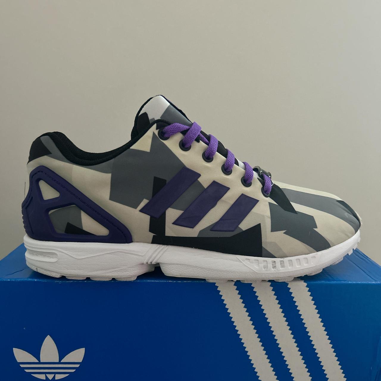 ADIDAS ZX FLUX WHITE PURPLE BLACK UK 9 US. Depop