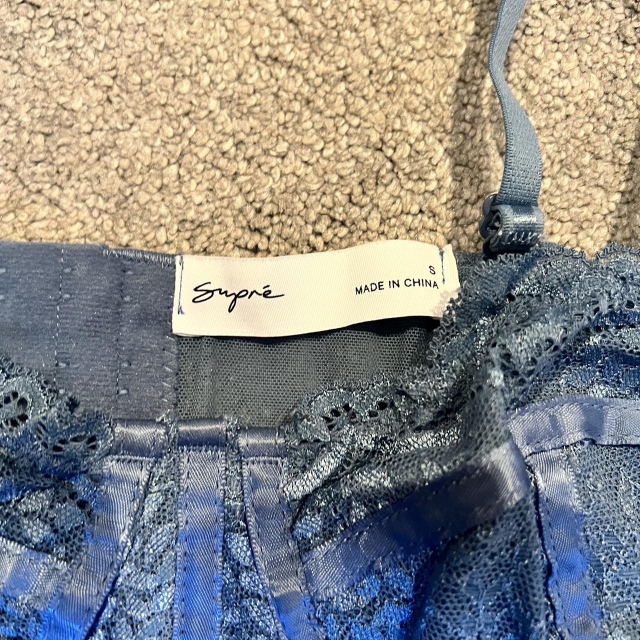 Supre blue corset top. Never worn. Size S Depop