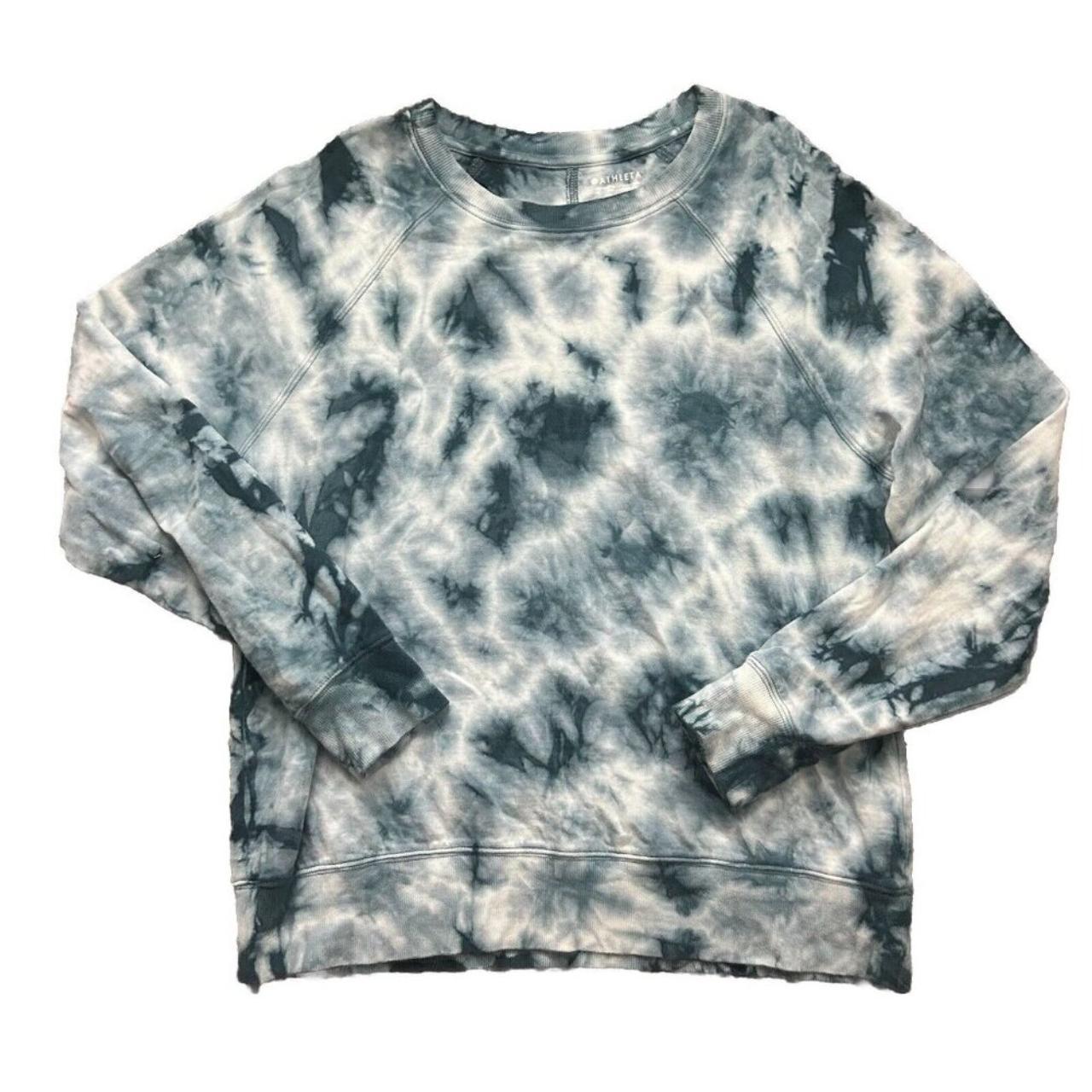 Athleta Sundown Sweatshirt Tie Dye Dark Surf Teal