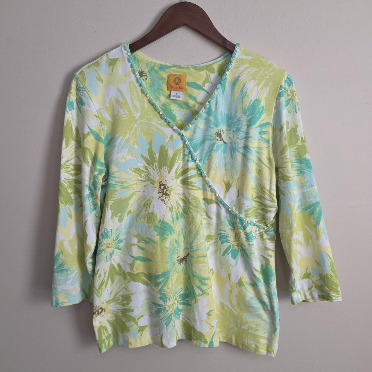 Ruby Rd. Women's Shirt - Green/Multi - L – Ruby R… - image 1