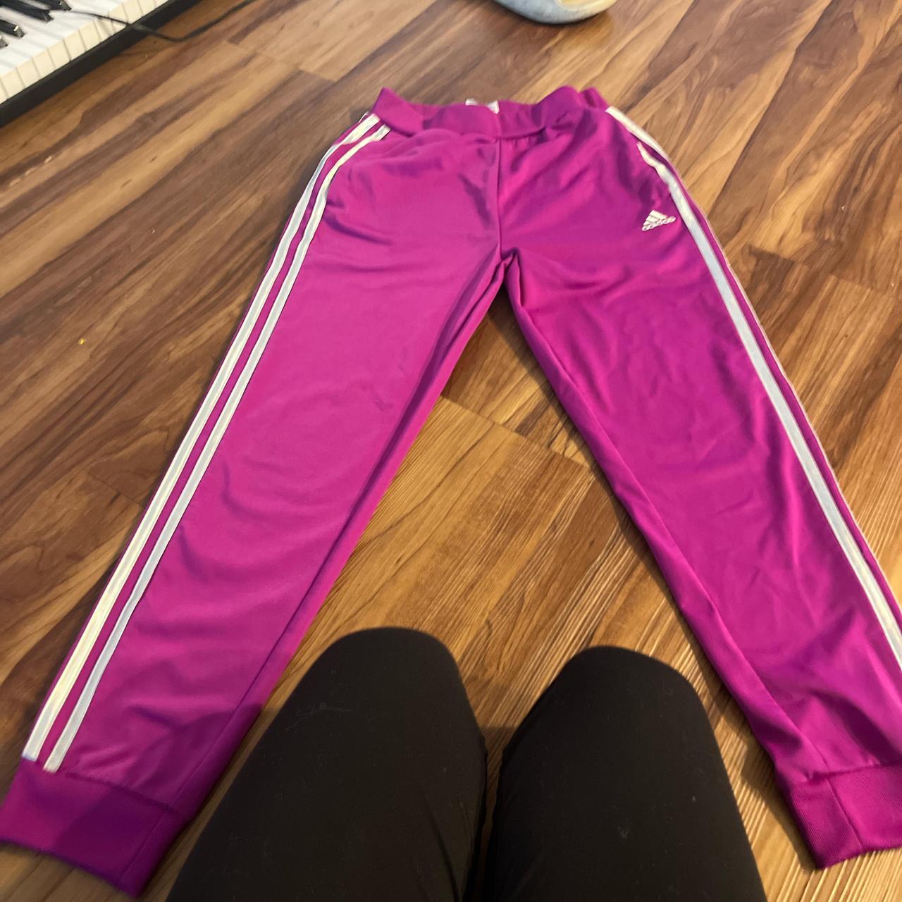 Hot pink adidas pants best sale