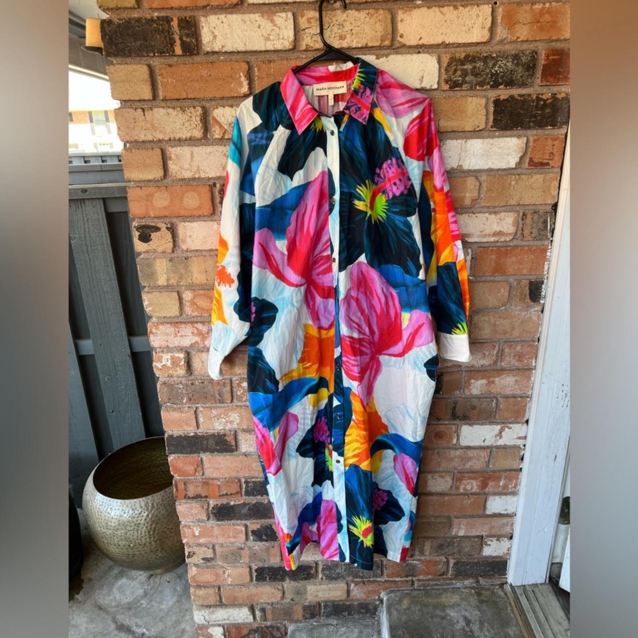 Mara Hoffman colorful on sale print silk tunic S