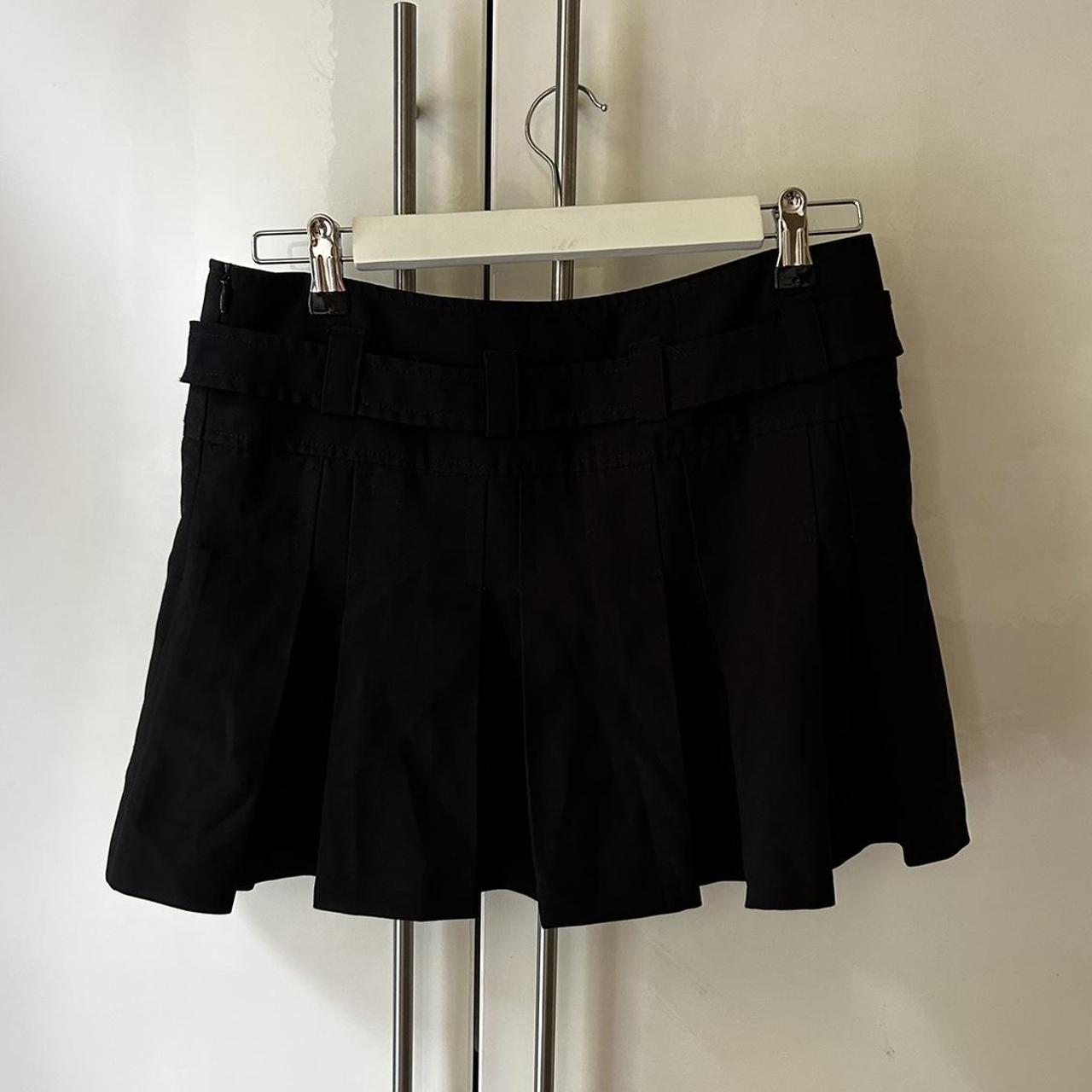 G21 black school skirt style mini skirt Buttoned... - Depop