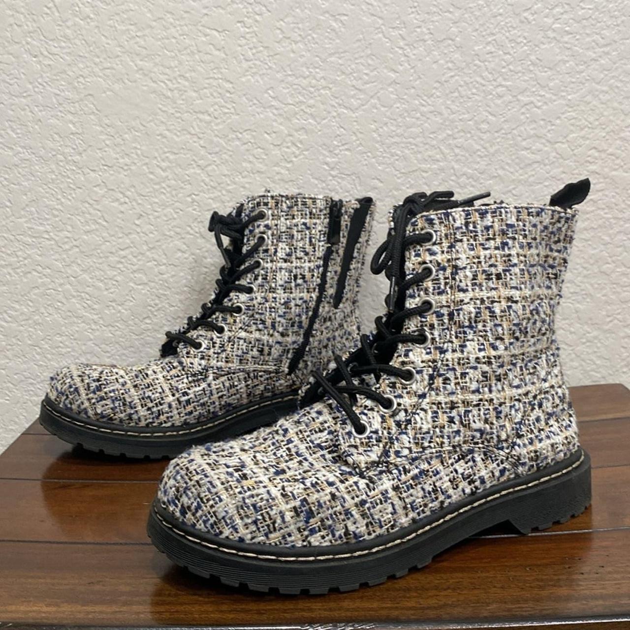 Torrid Stevie Tweed Lace up Combat boots Depop