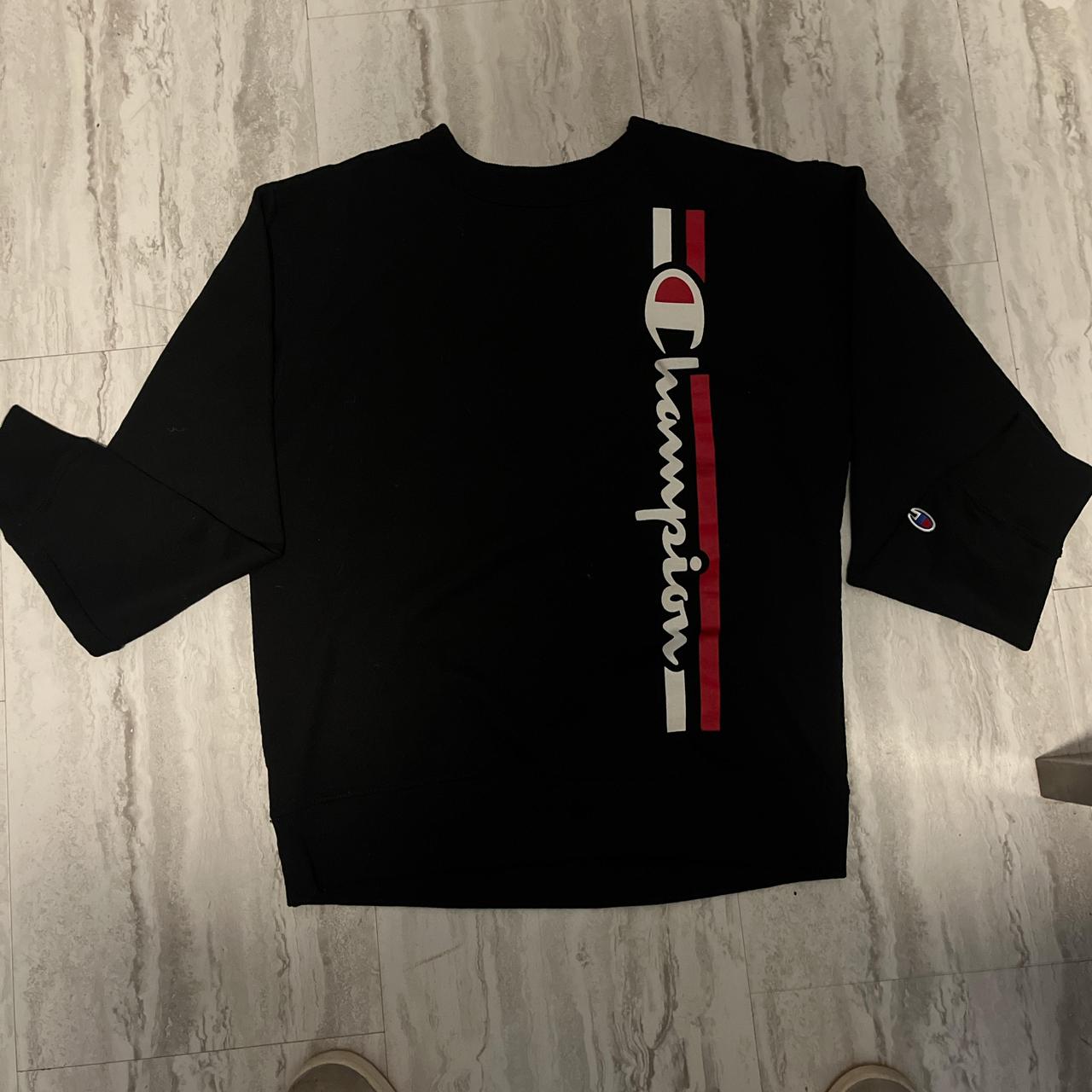 Black and red champion sweatshirt hotsell