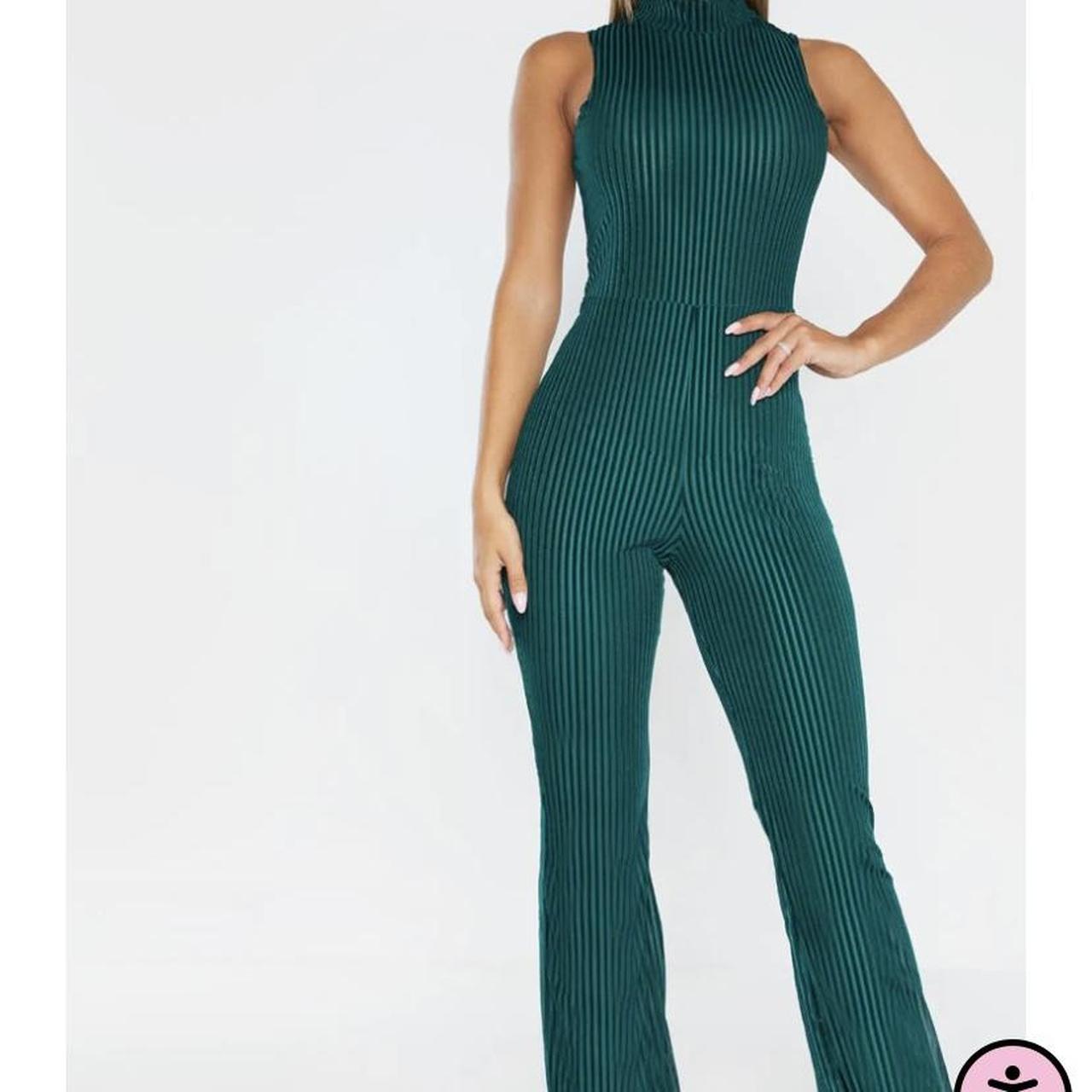 Pretty little thing Green ribbed knit jumpsuit
