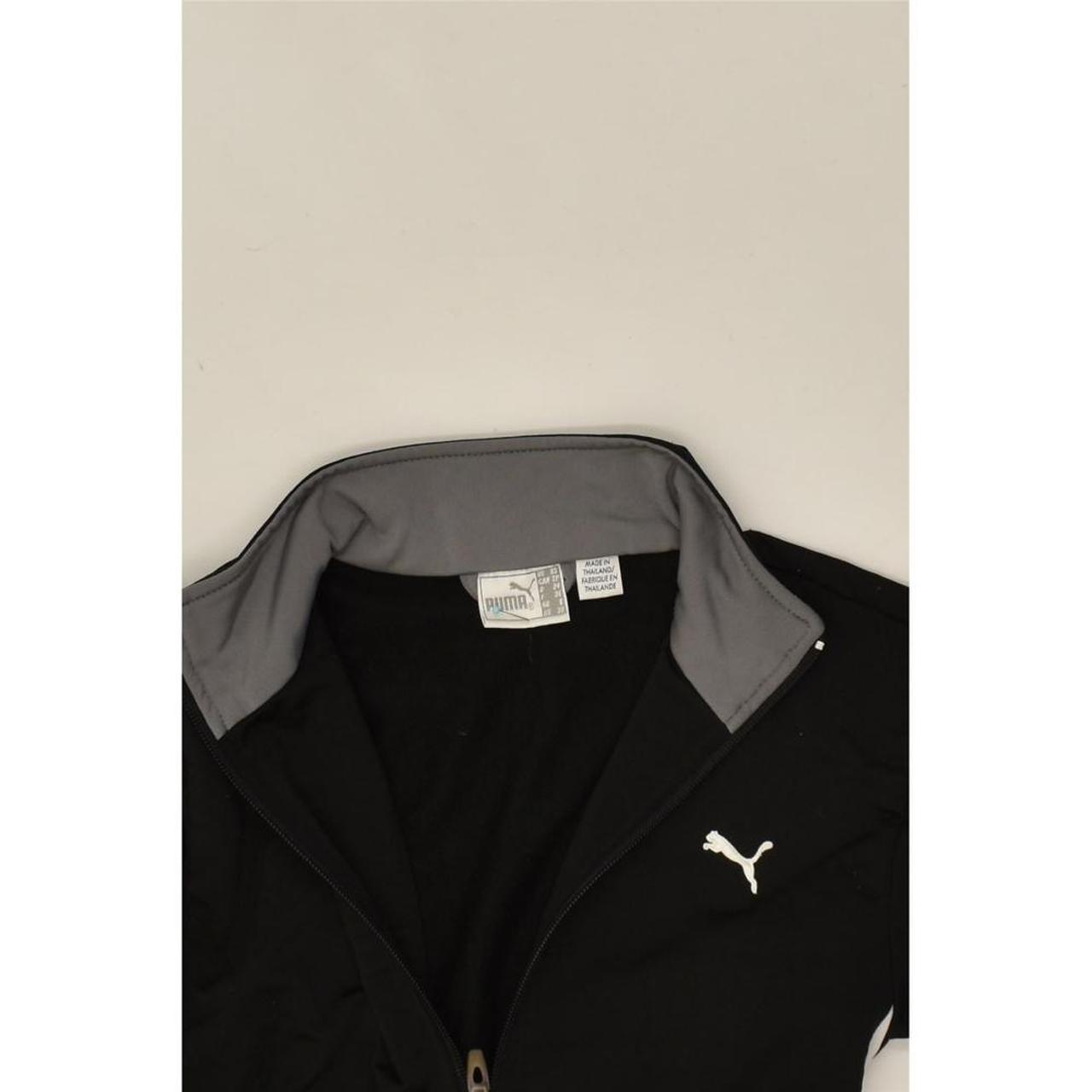 PUMA Womens Graphic Tracksuit Top Jacket UK 8 Small Black Colourblock image 3