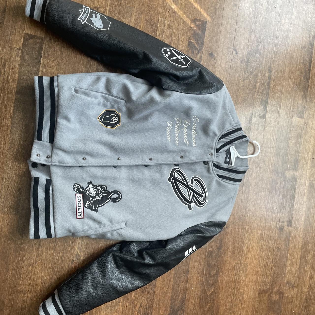 !M?ERFECT Women's Varsity Jacket - Grey/Blue - M … - image 2