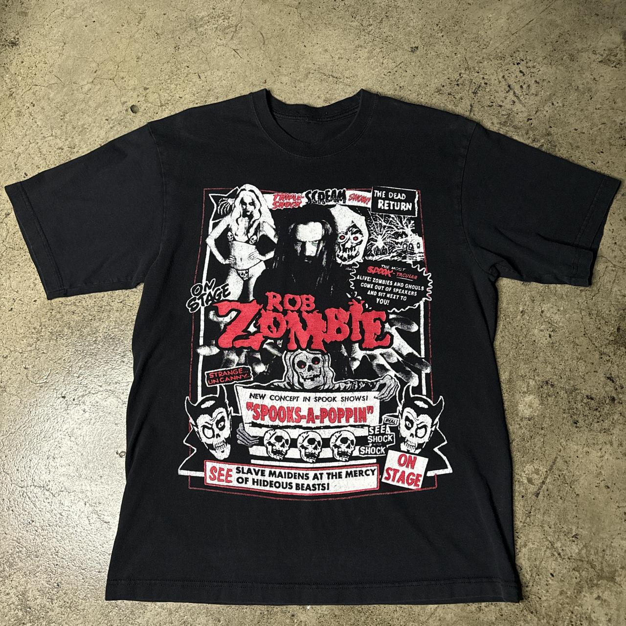 Vintage Rob Zombie Band Tee T-shirt Spooks a Poppin, | Depop