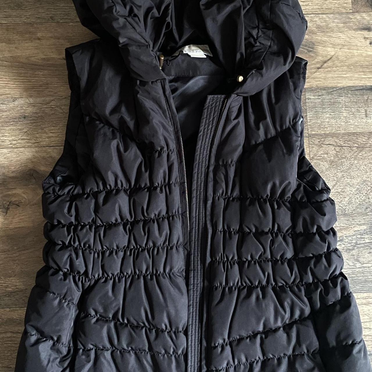 Michael Kors Black puffer vest with hood and zip. Depop