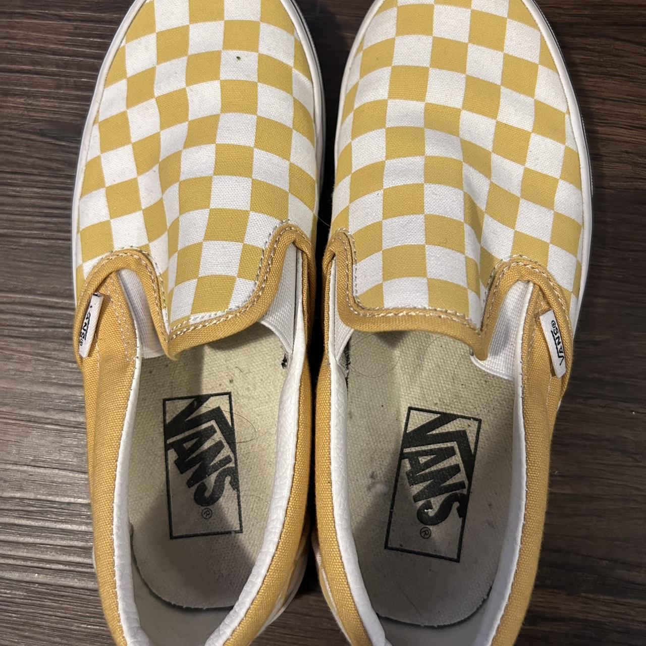 Checkered vans yellow online