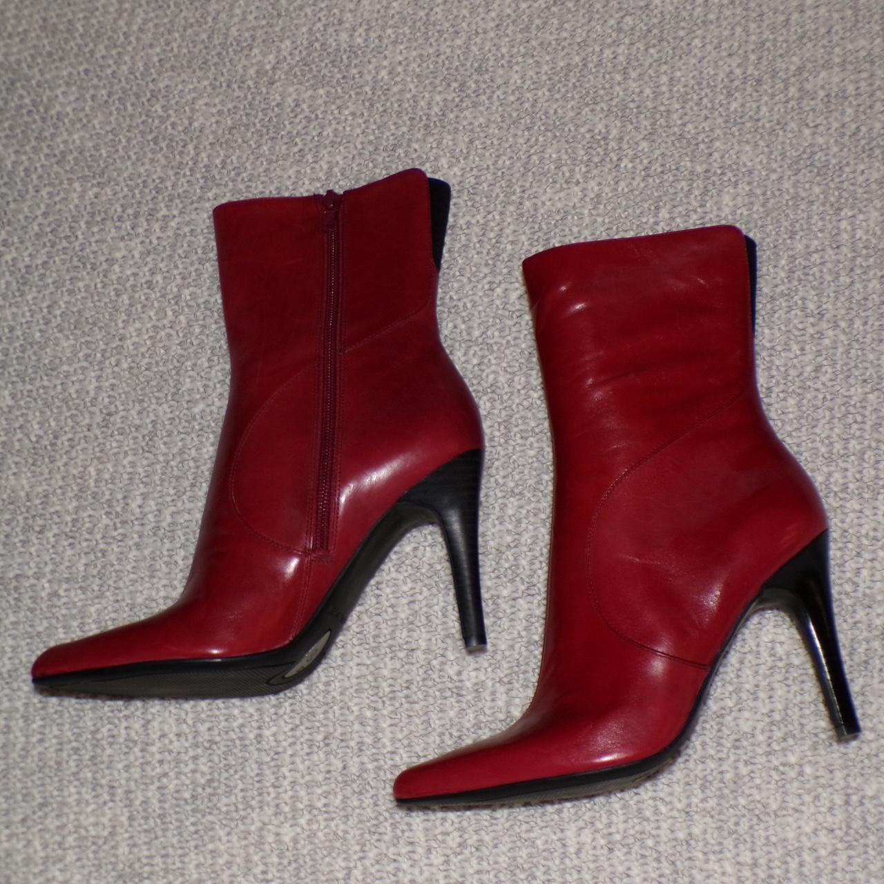 Nine west red leather boots best sale