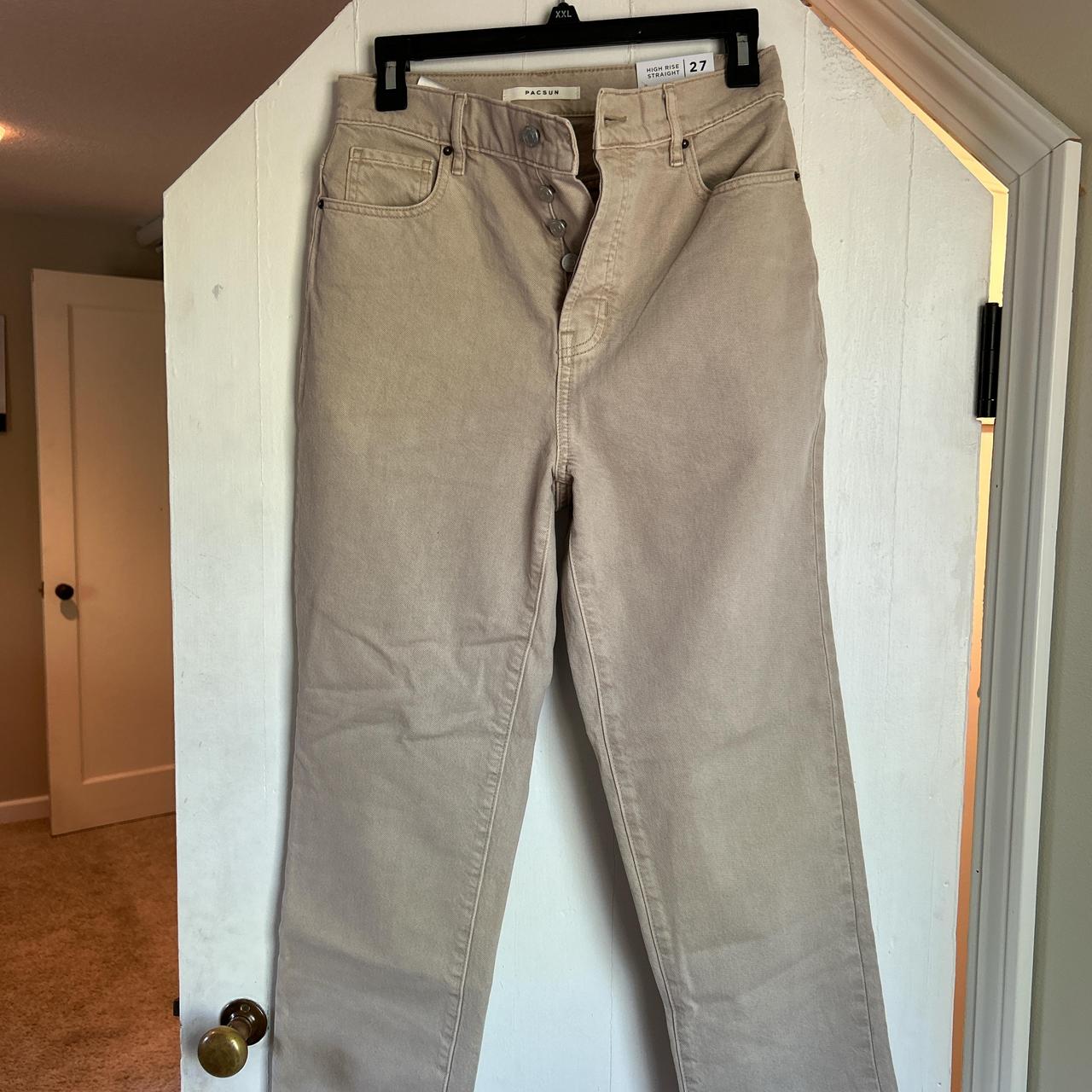 Pacsun beige high rise straight leg