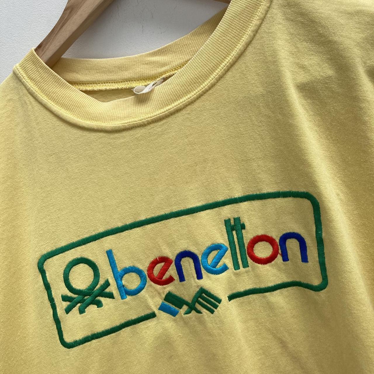 Yellow vintage United colours of Benetton t-shirt No... - Depop