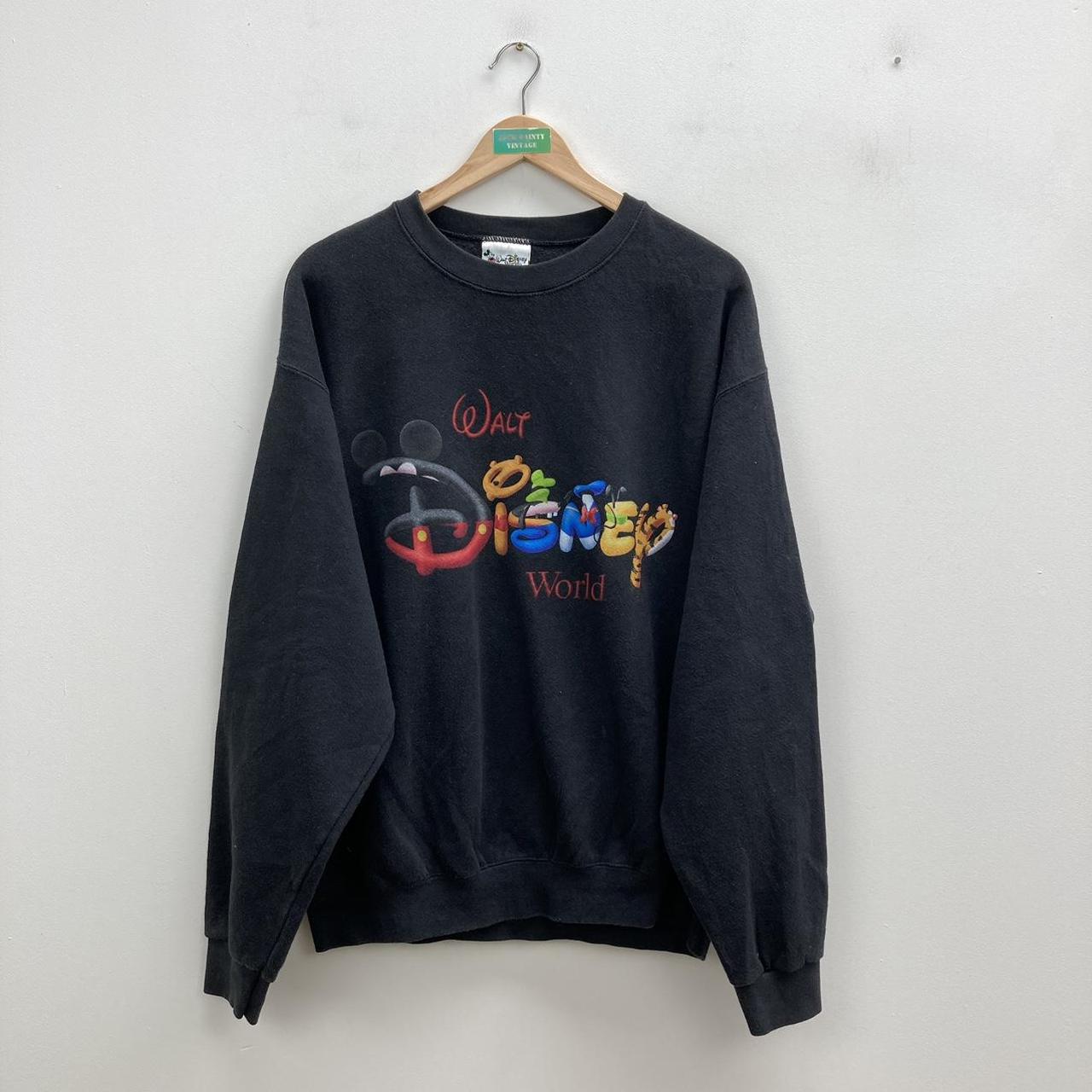 Vintage black Walt Disney World graphic sweatshirt... - Depop