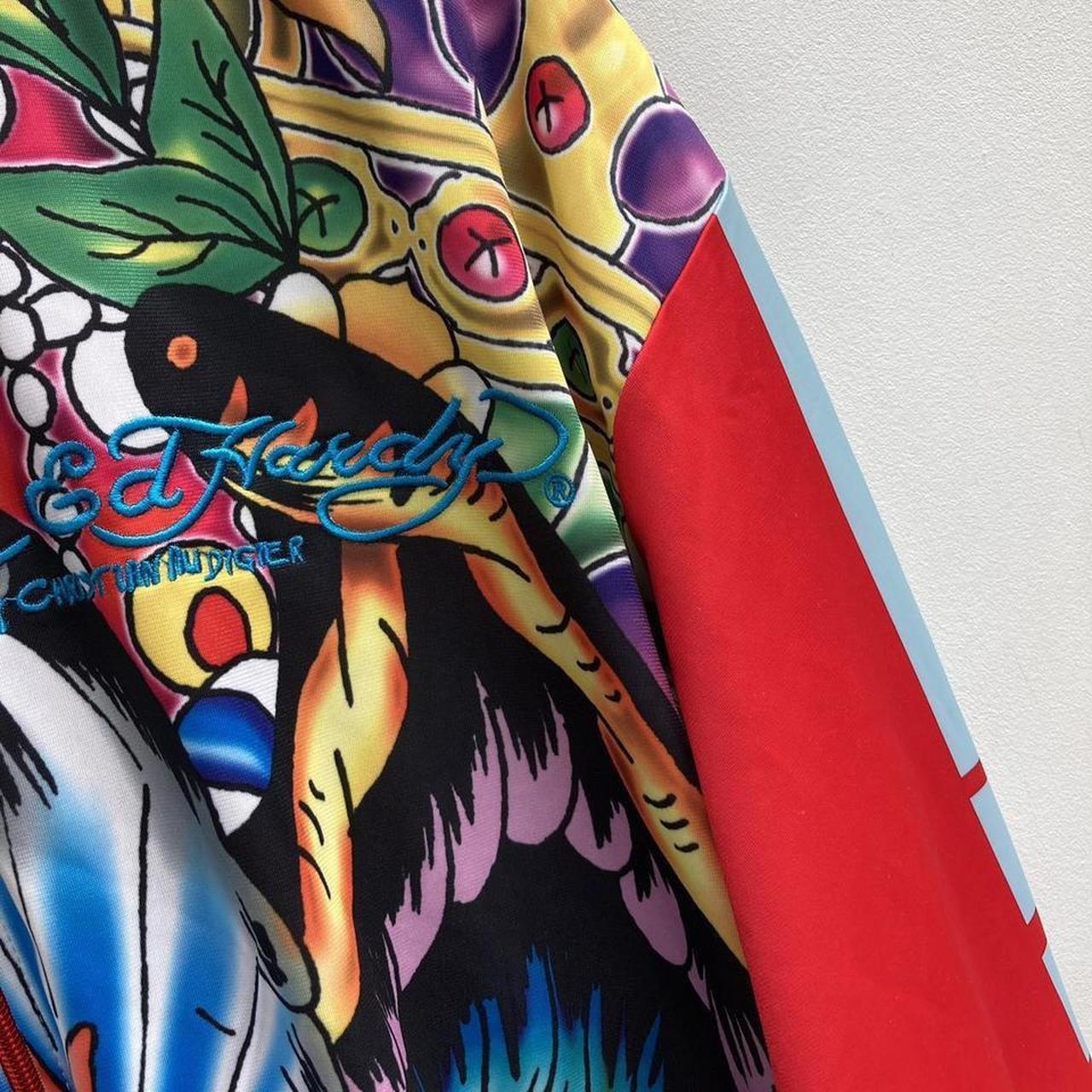 Vintage Ed Hardy crazy graphic patterned track | Depop
