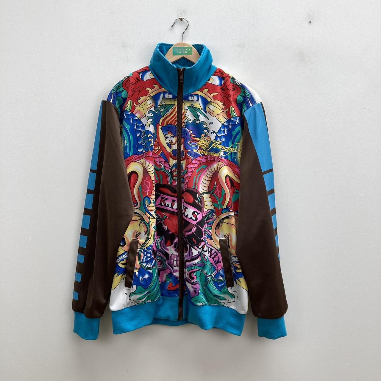 Vintage Ed Hardy crazy graphic patterned track | Depop
